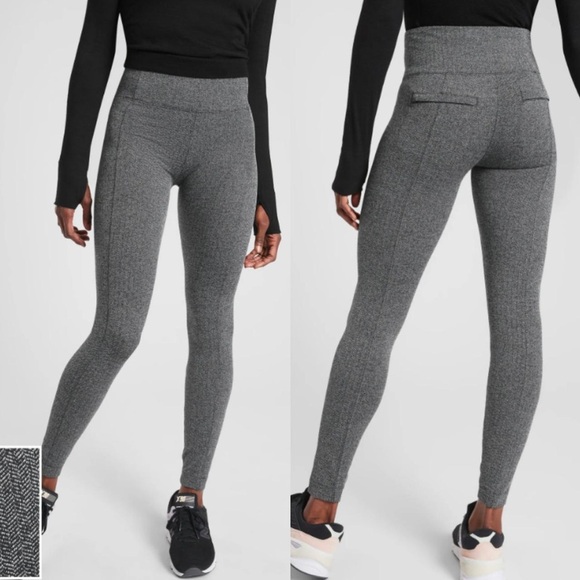 Athleta Women's Small Delancey Herringbone Tight High Rise Zip Pocket Leggings - Picture 16 of 16